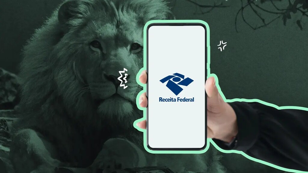 celular aberto no app da Receita Federal, representando como declarar imposto de renda