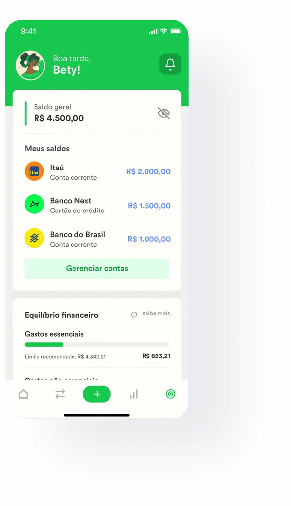app da Organizze para organizar as contas
