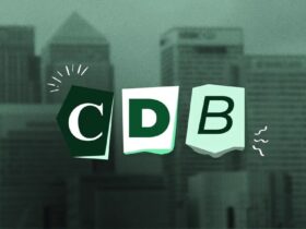 CDB escrito em tela verde