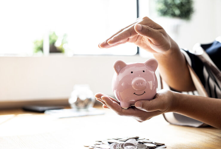 pessoa segurando porquinho representando a organização financeira pessoal